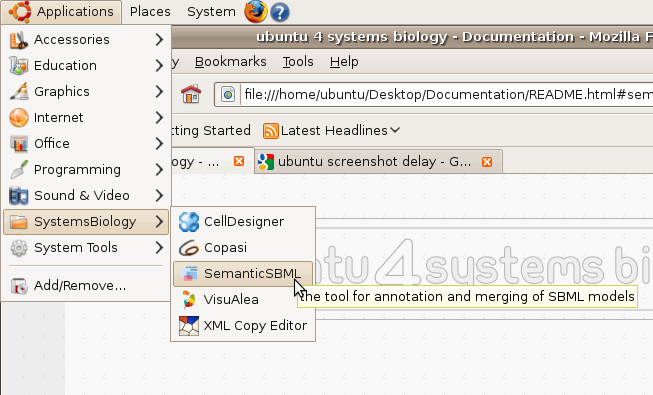 how to start semanticSBML